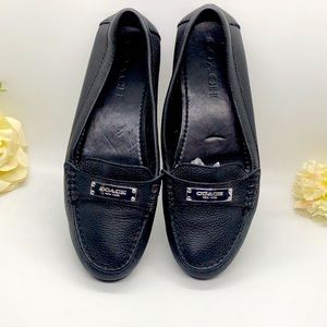 Coach “Fredrica” black pebble Leather Flats